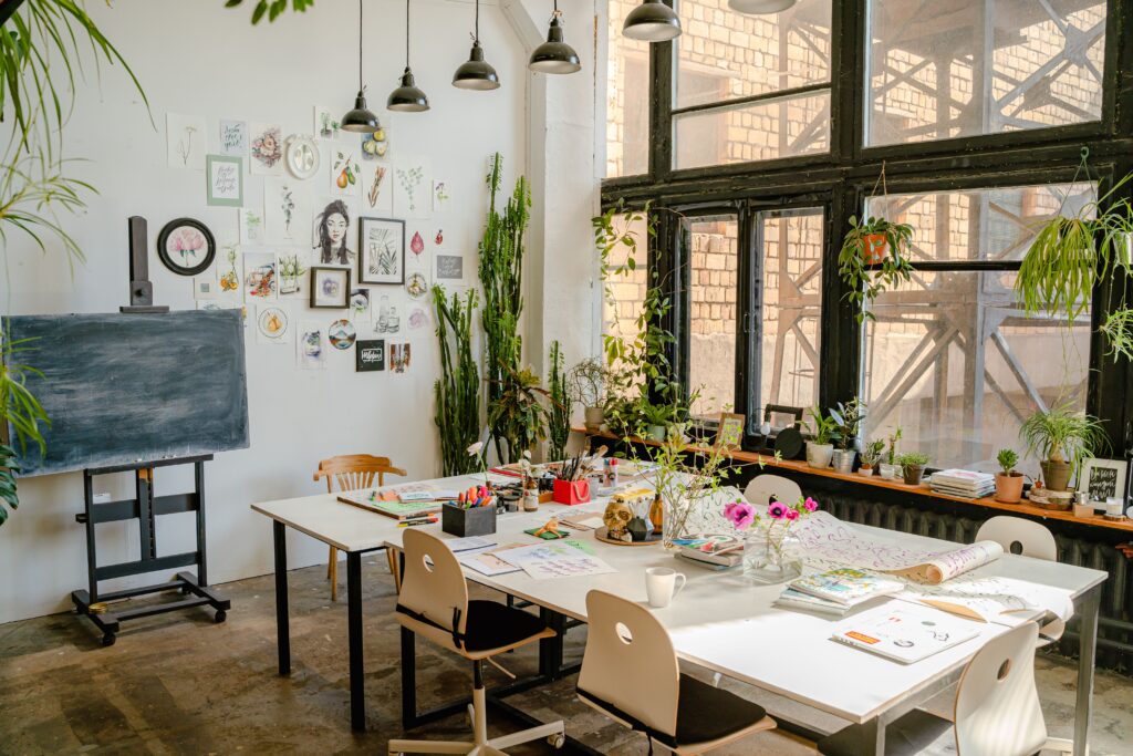 Attractive workspace representing positive adjectives starting with A